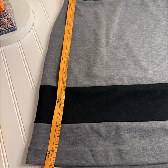 LOFT Gray Mini Skirt with Black Stripe - Picture 4 of 7